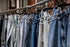 A rack of jeans